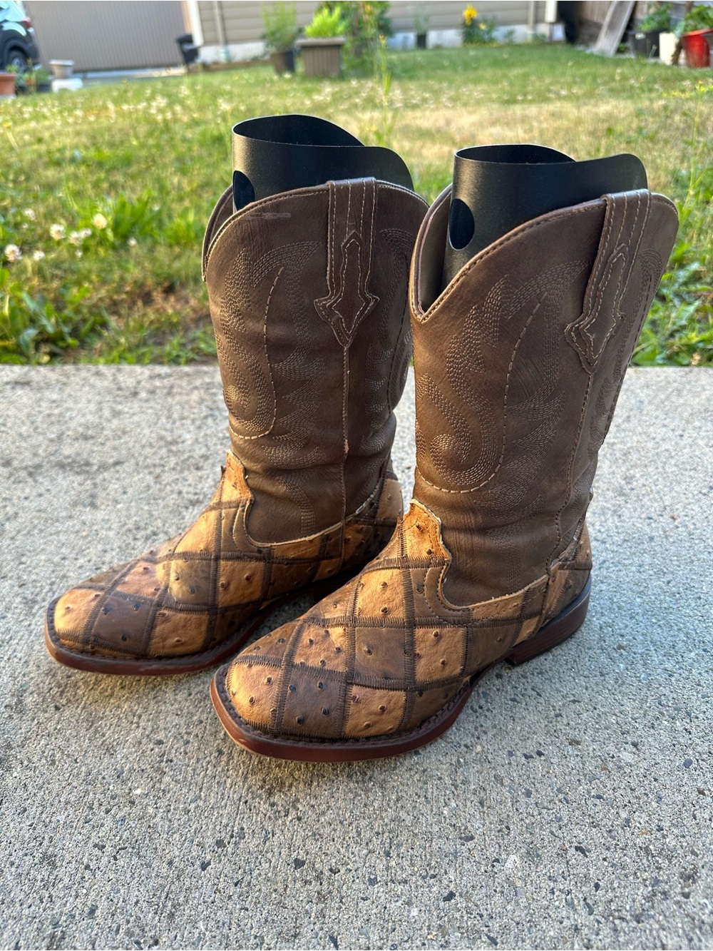 Roper Two-Tone Brown/Tan Western Cowboy Boots
